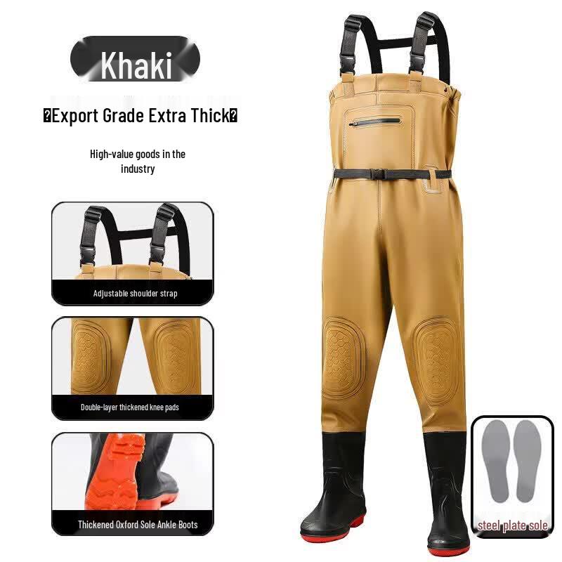 Men's Waterproof Integrated Wading Pants with Boots