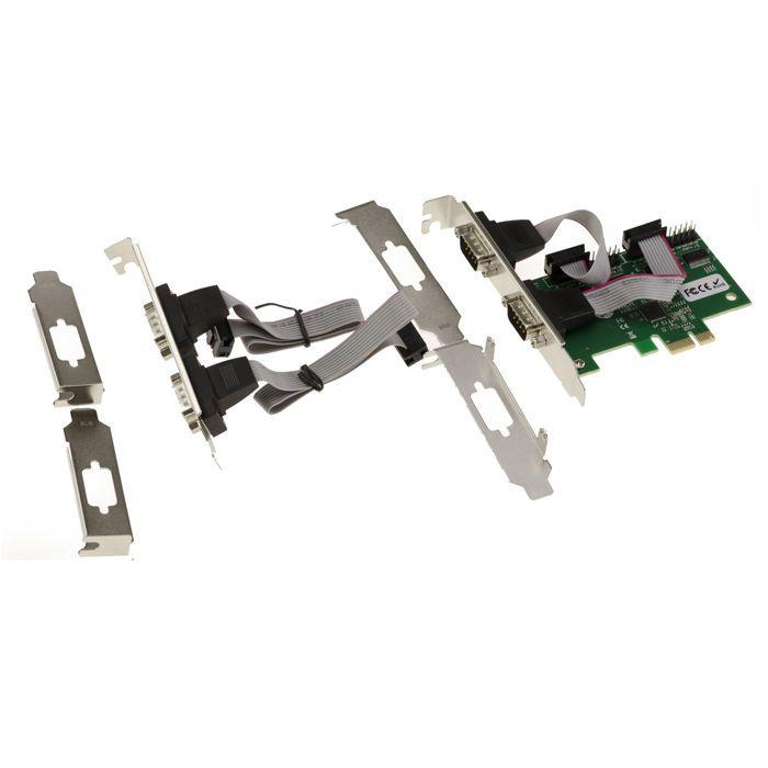 KALEA-INFORMATIQUE Carte PCIE SERIE RS232 4 PORTS COM DB9 - ASIX AX99100 - HIGH + LOW Profile