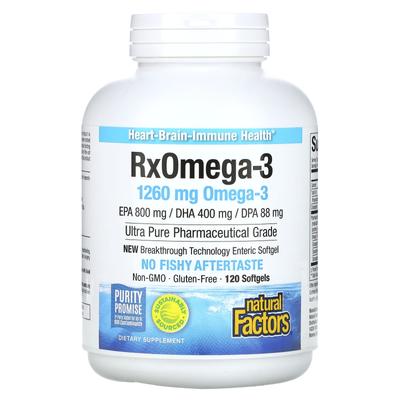 Rx Omega 3, 1.260 mg, 120 Weichkapseln (630 mg pro Weichkapsel)
