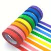 12/24pcs Colorful Masking Tape - Painter's Tape, Rainbow Rolls, Perfect for Handcrafting, Label Making, and DIY Decorations