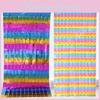 Vibrant Macaron Square Raindrop Curtain For Party Decorations 1m By 2m Perfect For Birthdays And Celebrations