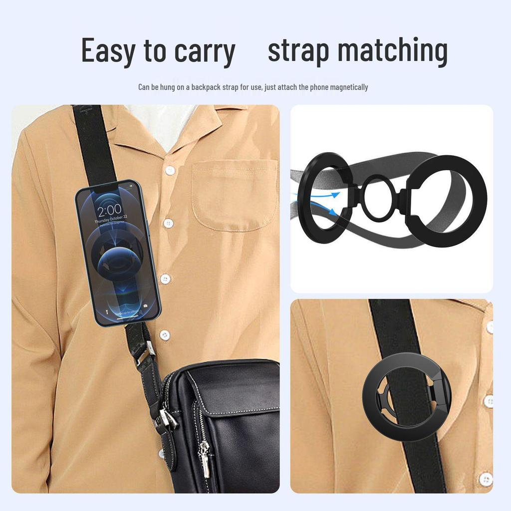 Ultra-Thin Double-Sided MagSafe Magnetic Phone Stand & Finger Ring for Apple 12-15