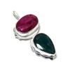 Kashmir Ruby, Emerald Gemstone Silver Pendant In 925 Sterling Silver- Handmade Design, Everyday Wear Jewelry, Unique Pendant Easter Gift