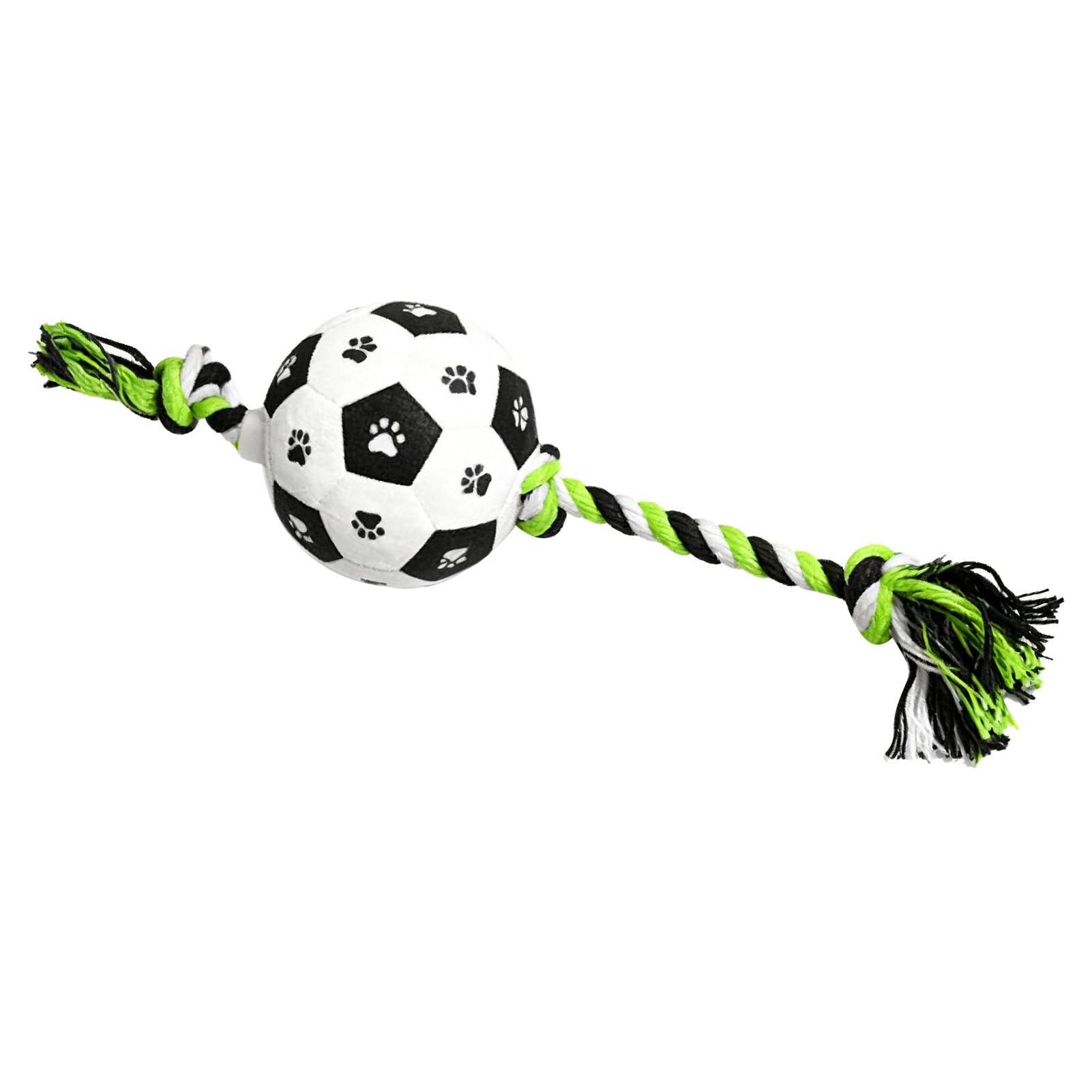 

Dog Soccer Toy with Rope Cotton Interactive Soft Puppy Plush Outdoor Tug Chew Toy for Medium Small Dogs