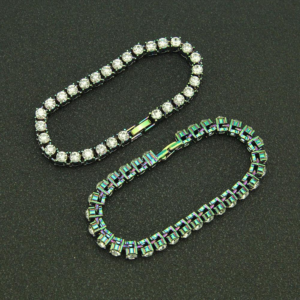 Men's Hip-Hop Single Row Diamond Bracelet - European & American Trend