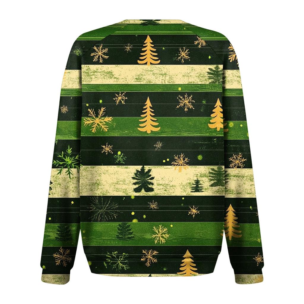 Mote Dame Casual Langermet Juleprintet Hals Genser Topp