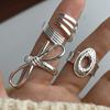 925 Sterling Silver Rings for Women Couple Minimalist Handmade Simple Big Bow Ring Fine Jewelry Gift Prevent Allergy