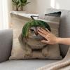 Comical Quirky Cat Print Cushion Humorous Animal Cat Image Pillow Funny Sofa Cushion  Sofa