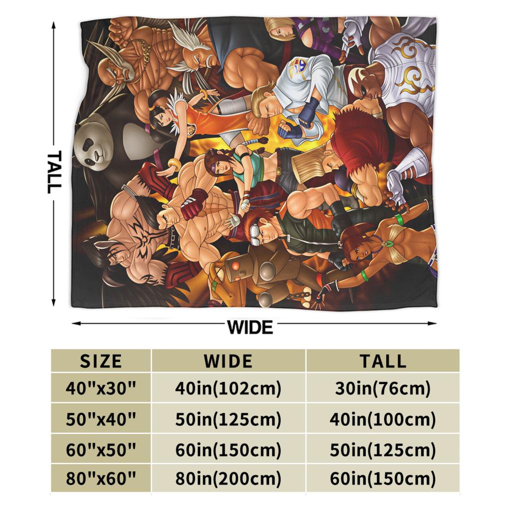 Super Soft Blanket Picnic Tekken Throw Blanket Flannel Bedspread For Couch Chair Aesthetic Sofa Bed Cover