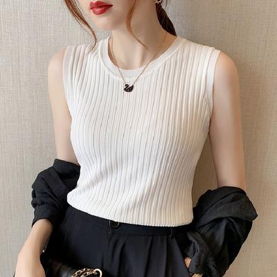 Base Vest Women's Inner Wear Summer New Style Tight Short Small Suspender Ice Silk Sweater Sleeveless Top