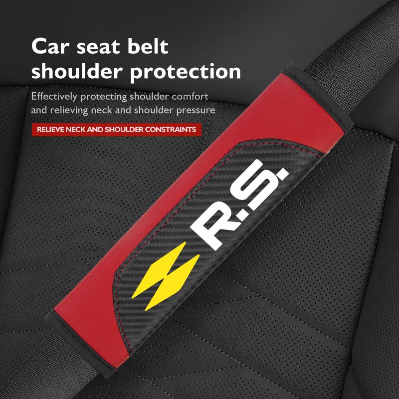 Universal Car Seat Belt Leather Shoulder Strap Protector Pad For Renault Symbol Clio 3 4 Sparco Dacia RS Megan Scenic EspaceHE3F