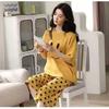 Women's Summer Korean Cartoon Pajama Set - Short-Sleeved Top with Seven-Point Pants