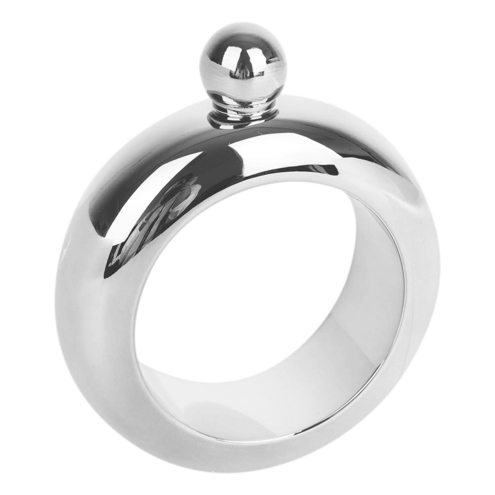 

Гладкий портативный кувшин-браслет из нержавеющей стали для хранения виски/алкоголя One Size серебряный