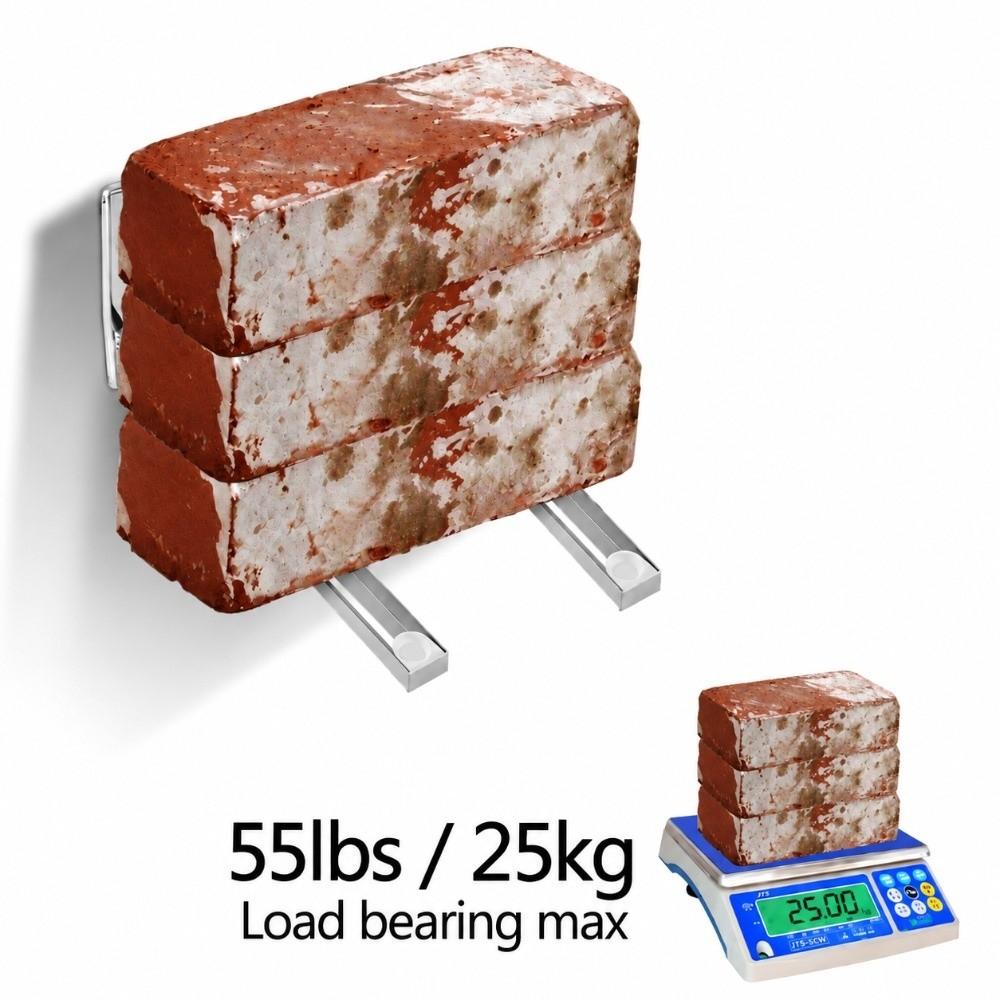 2PCS Stainless Steel Wall Mount Rack Load 55 Lb Stretch Bracket Sturdy Foldable Shelf  Wall Mounted