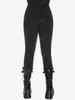 Rosegal Gothic Lace Panel Lace-up Skinny Pull On Pants