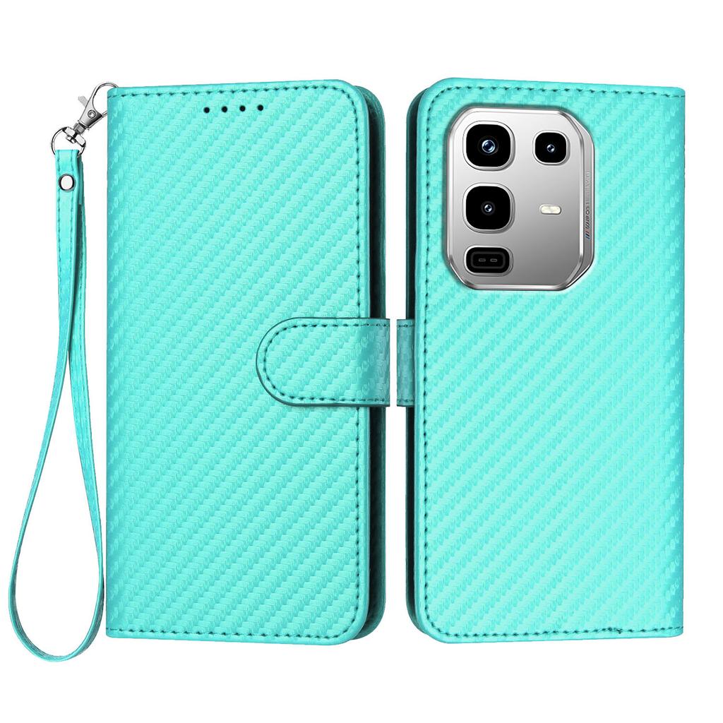 For Infinix Note 50 4G/Infinix Note 50 Pro 4G Wallet Case with Strap Carbon Fiber Texture Leather Mobile Cover
