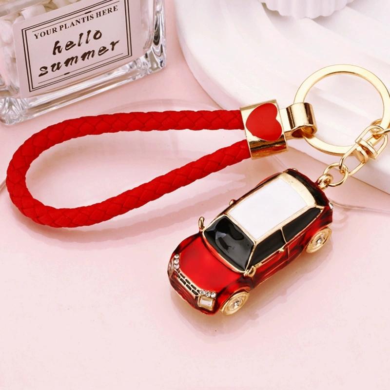 Verkoop Kristal Auto Strass 3D Metaal Cadeau voor Mannen Vrouwen Auto Accessoires Tas Bedel red