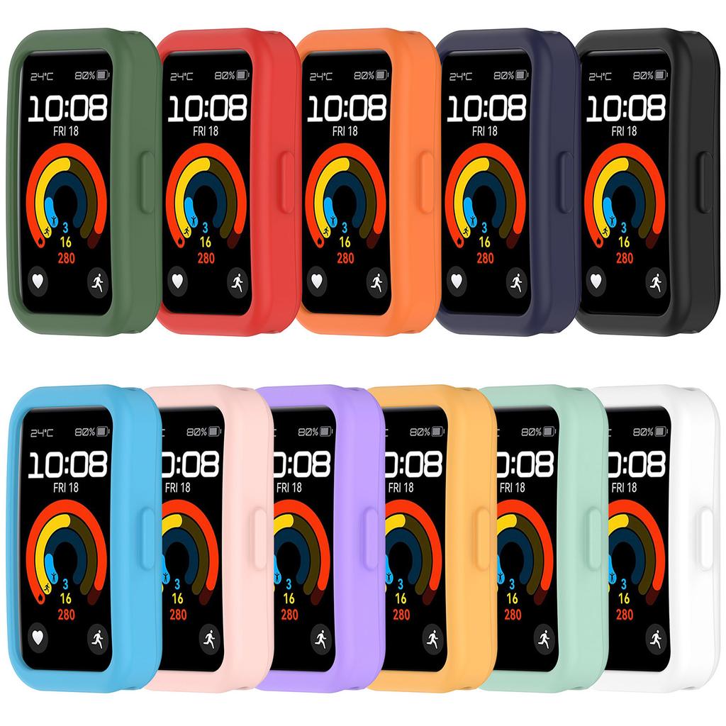 For Huawei Band 9/Band 8 Watch Case Soft Silicone Hollow Watch Frame Cover