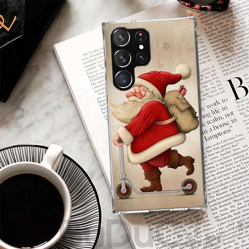 Christmas Santa Claus Present Cover For Samsung Galaxy S23 S22 S24 S25 Ultra Phone Case S21 Plus S20 FE S10 + S25Ultra Print Fun