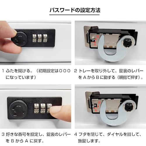 Hachibanya Portable Cash Box with Dial Lock, B5 Size, for Accounting, Office, Simple Safe, Piggy Bank, Steel, Home Use, Approx. W25 X D18 X H9cm, M250