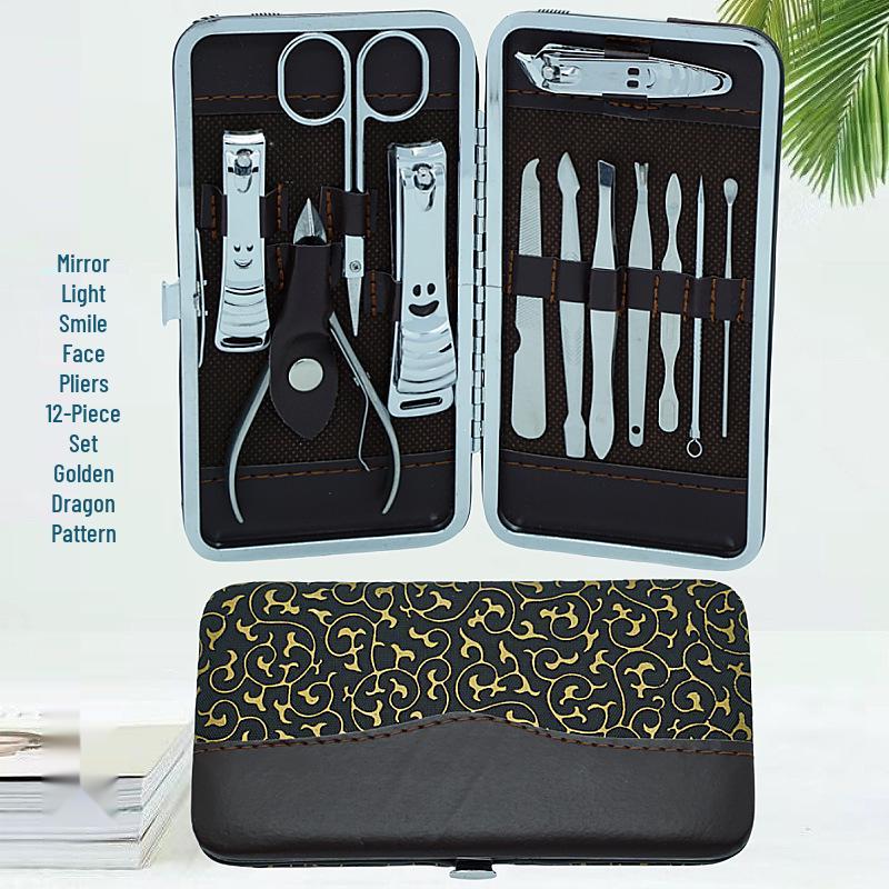 Stainless Steel Nail Care Set: Clippers, Cuticle Trimmers, Eyebrow Shaper, Ear Pick, Nail File