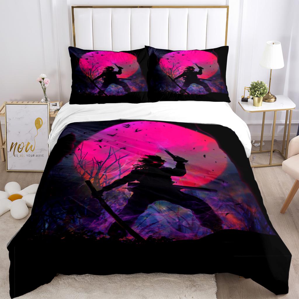 Anime Demon Slayer Potisk Ložní Soupravy 2/3 kusy Nezuko Ložní Prádlo Queen Double Single King Size Sada Povlaku na Přikrývku Děti Dospělí Dárek