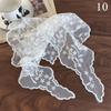 Retro Floral Lace Embroidered Triangle Headscarf Fashion Bandanas Neck Scarf White Woven Floral Hair Scarf Headband Neck Scarf