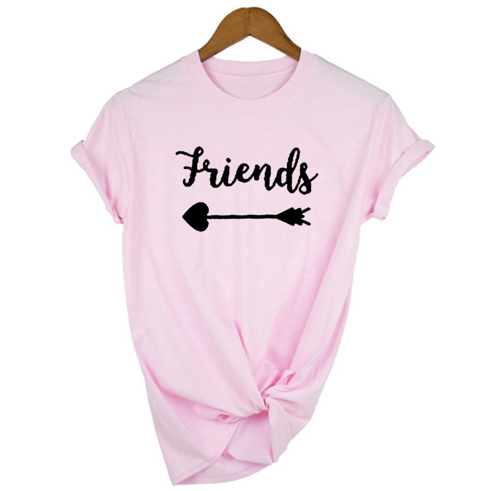 1Pcs Best Friends T Shirt Women Summer Short Sleeve Round Neck Sister Bff Friend Gift Top