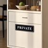 2pcs Private Sign for Doors,With Self Adhesive,8x2.8in,Black