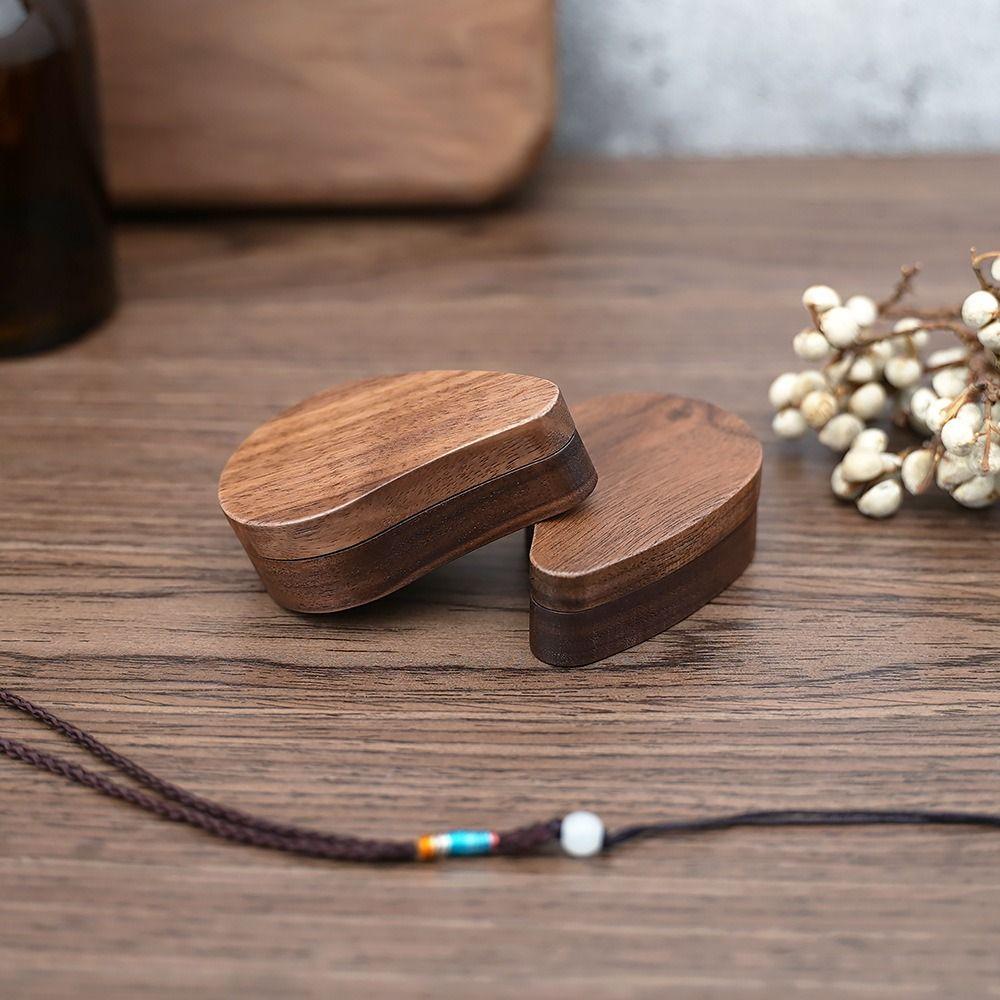Portable Wooden Jewelry Box Walnut Wood Earring Storage Box Creative Engagement Ring Box  Birthday