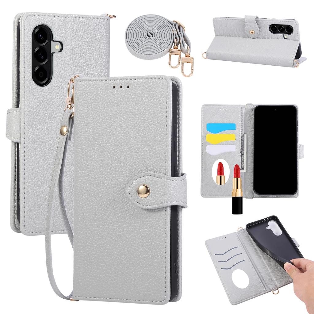Mirror Card Holder Lanyard Case Cover for Samsung Galaxy A13 A23 A33 A53 A73 A12 A22 A32 A52 A91 5G Leather Protective Cover