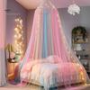 Sleep Protection Net Single Door Mosquito Bed Canopy Rainbow Color Design Mesh Dreamy Breathable Easy to Install Fully Enclosed Anti-mosquito