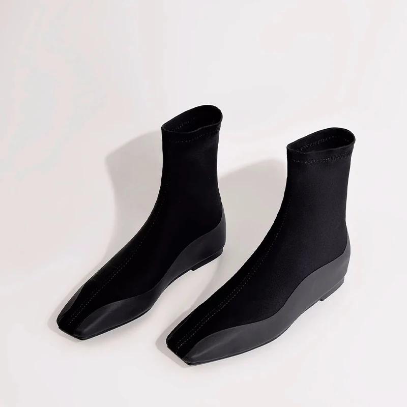 New Brand Knee High Sock Boots Casual Women Shoes Designer Flats Comfort Long Boots  Trend Fashion Winter Snow Botas Mujer