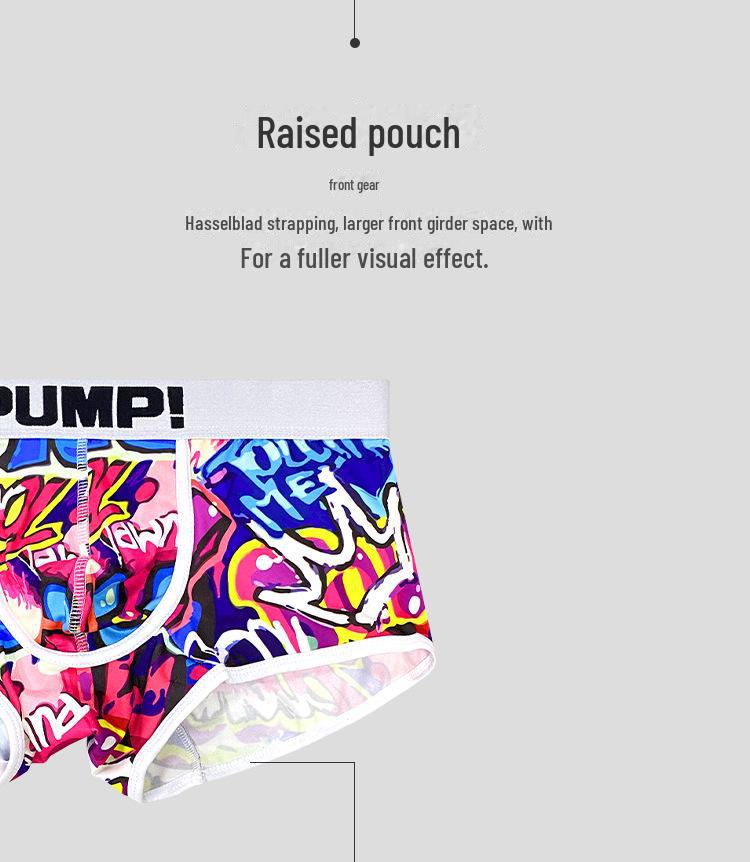 Temu Graffiti Print Men's Boxer Briefs - Cool, Breathable & Comfortable (MP225)