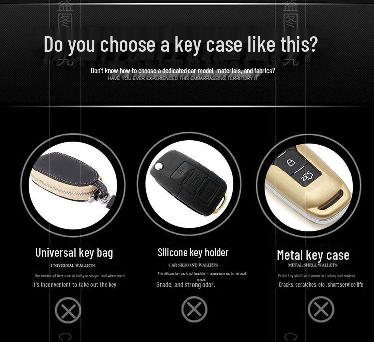 Genuine Leather Key Case for Dodge Journey & Jeep Cherokee Models