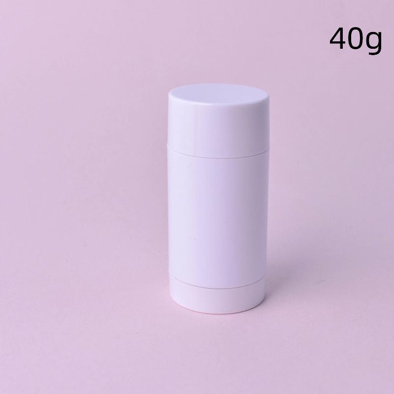 

1 шт. 40/75 г пустой контейнер для бальзама, многоразовая пластиковая выкручивающаяся бутылочка для самодельного натурального дезодоранта-стика, косметический тюбик 7.5*3.7cm белый