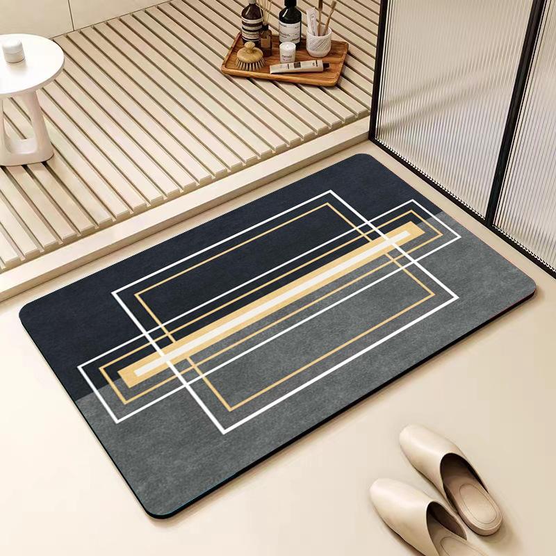 Alfombrilla nórdica sencilla de diatomeas para baño, antideslizante, absorbente para puerta de baño