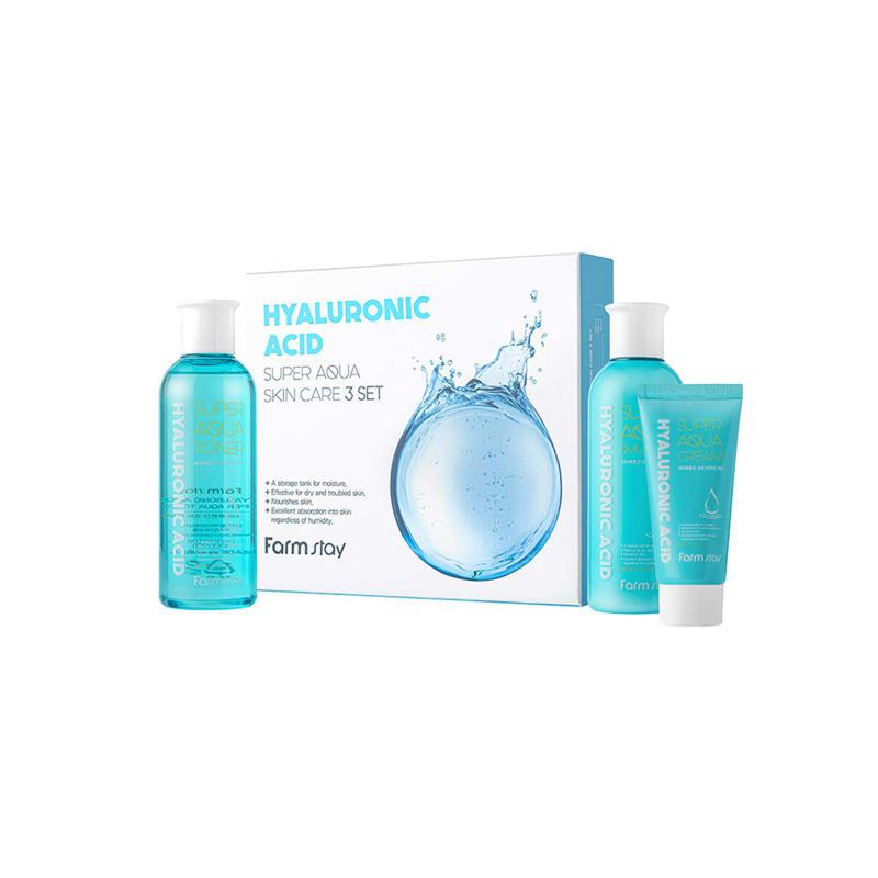 Farmstay Hyaluronic Acid Super Aqua Skincare 3-piece Set