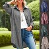 Plus Size Women Blouse Shirts Korean Style Loose Plaid Autumn Clothes Casual Retro Stripes Single Breasted Long Sleeves