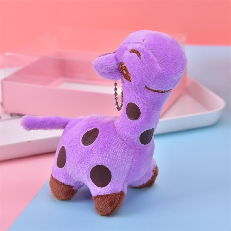 Adorable Plush Giraffe Keychain Miniature Stuffed Animal Bag Charm In Cute Colors