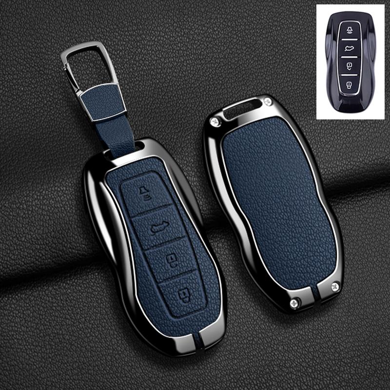 Interior Mouldings 4 Buttons Car Key Cover Case Shell For Ford EQUATOR JMC Plus 5 6 7 Sport EcoBoost Zinc Alloy Leather Protect