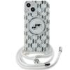 Karl Lagerfeld Klhmp15Shckcklct Iphone15 / 14 / 13 6.1 Transparent Hardcase Iml Crossbody Monogram Karl & Choupette Head Magsafe
