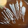Glitter Christmas Tree Ornaments Crystal Clear Party Holiday Decor New Icicle Decorations