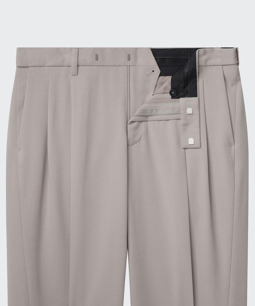 MUSINSA STANDARD Real Wide Hidden Elastic Waist Slacks [Light Beige]