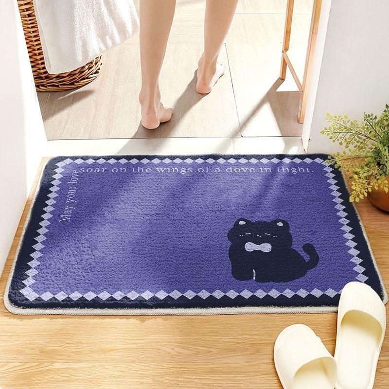Bathroom Absorbent Floor Mat Household Cartoon Imitation Cashmere Non-slip Mat Toilet Toilet Door Carpet Dirt-resistant Foot Mat