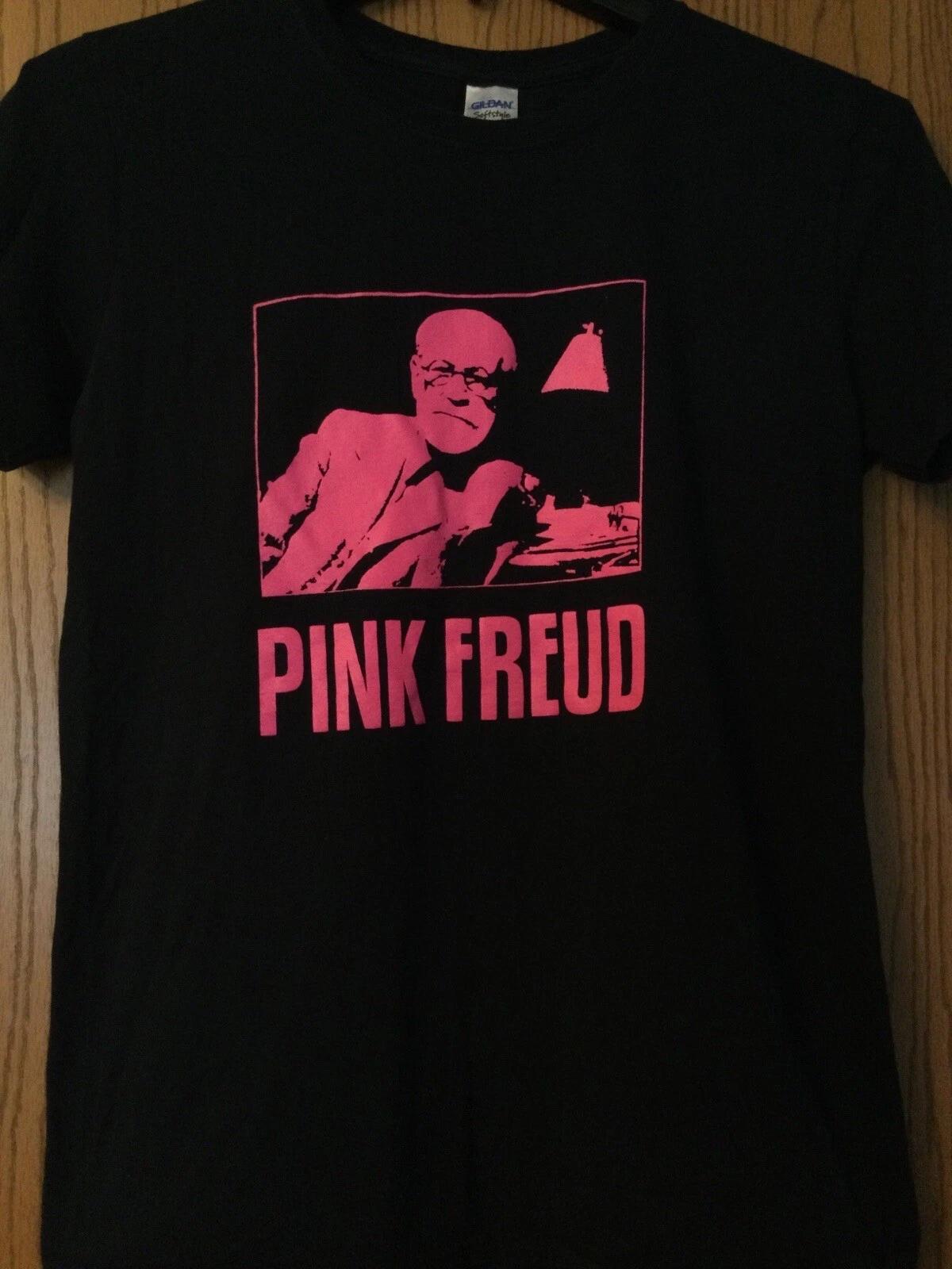 Pink Freud - (Sigmund Freud) - Black Shirt - 2 Sided - M 2XL