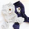 Breathable Puppy Overalls Soft Dog Hoodies Pet Accessories Striped Dog Pajamas  Bichon