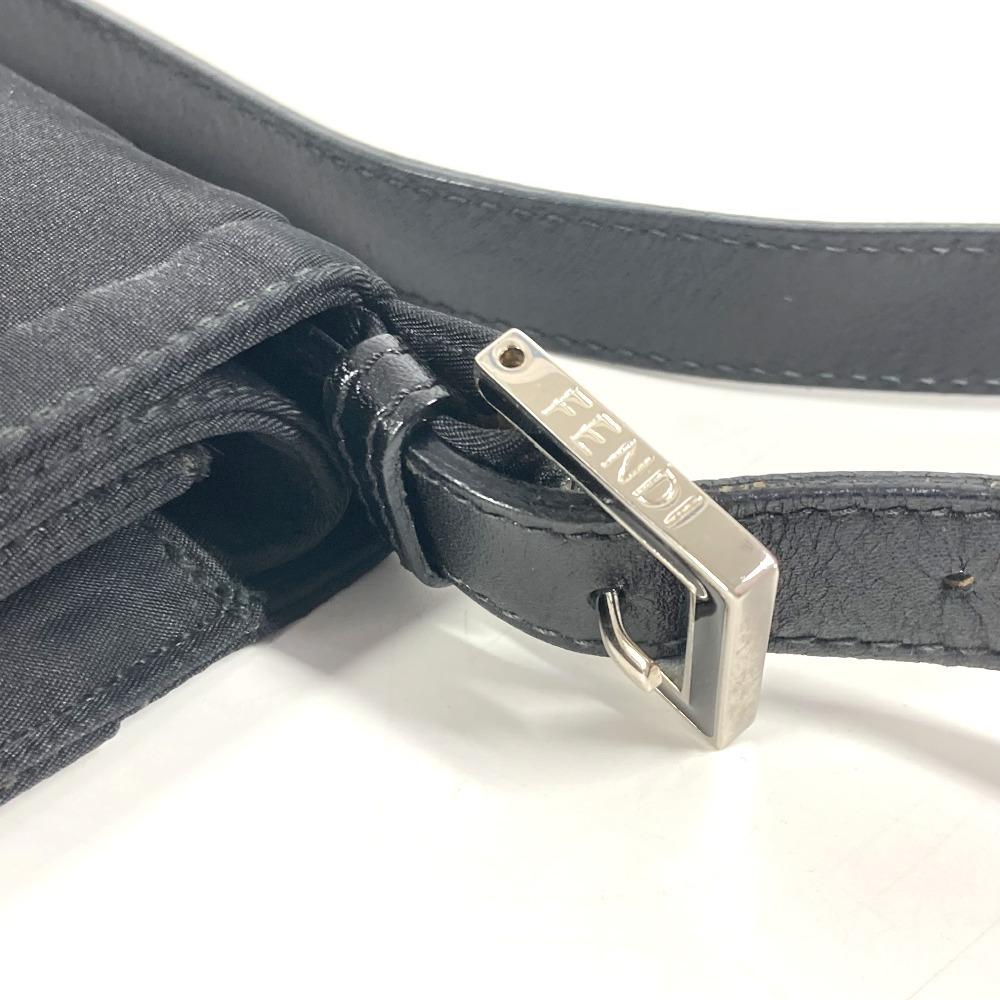 Fendi FF Logo Flap Crossbody Bag Pochette Shoulder Bag Nylon Black