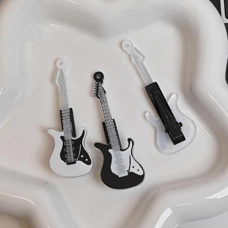 Gitara basowa Elegancka lata 2000 Boczny klips Klips do włosów gitarowych Bas Kreatywny Nowość Gitara Instrument muzyczny Balletcore