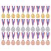 30pcs 2inch 1st 2nd 3rd Prize Medal with Neck Ribbon Gold Silver Bronze Prize Round Metal Medal for Kids School Sports Meeting